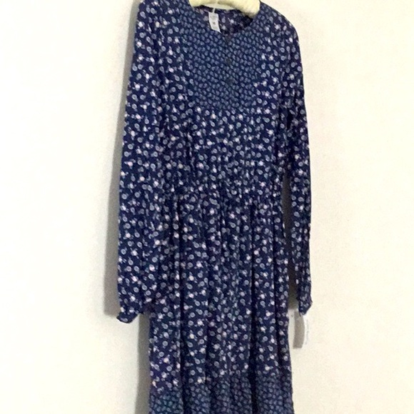 Carters Girl’s Cottage Core Blue Floral Long Sleeve Dress. Country, School Party - Picture 6 of 6